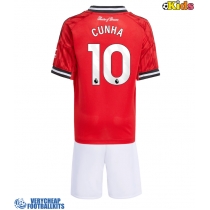 Manchester United Matheus Cunha #10 Replica Home Minikit 2025-26 Short Sleeve (+ pants)